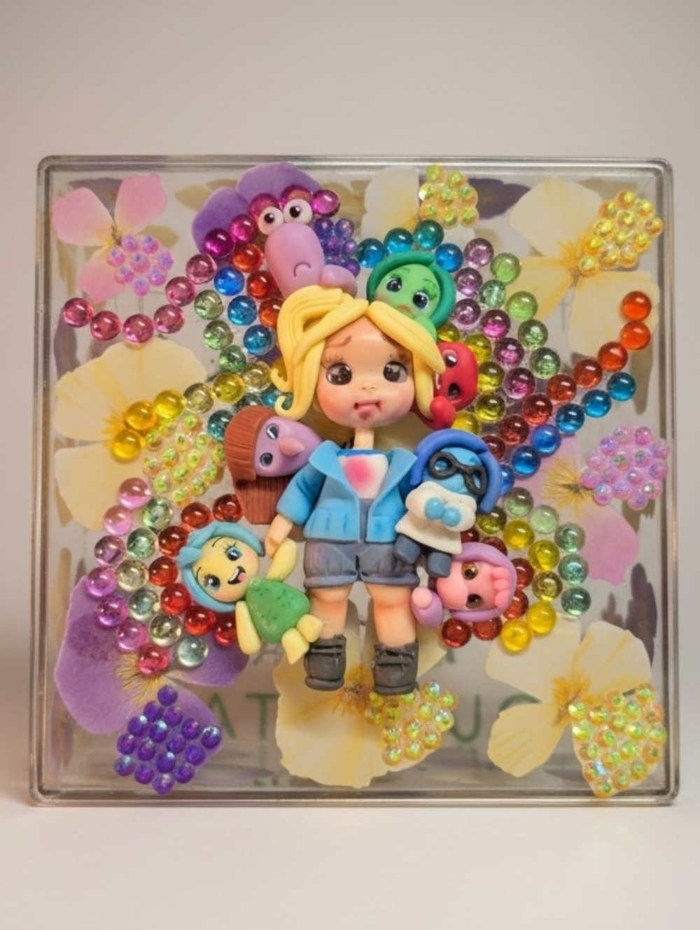 Custom Inside Out Inspired Memory Box - 6x6 Artisan Acrylic with Figures